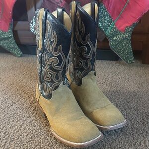 Two-Tone Suede/Roughout Western Cowboy Boots